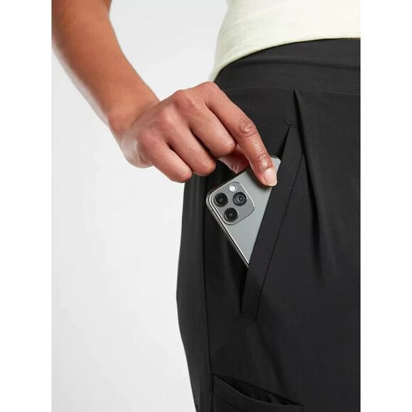 Athleta Women's Tapered Leg Drawstring Black Activewear Venture Pants Size 6 - Picture 3 of 13